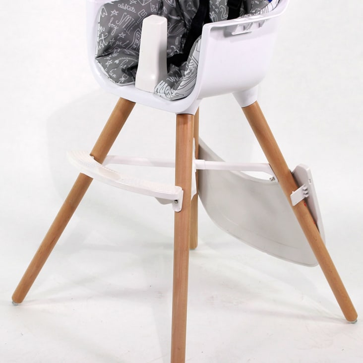 Chaise haute blanche et hêtre coussin décor aristochat cropped-4