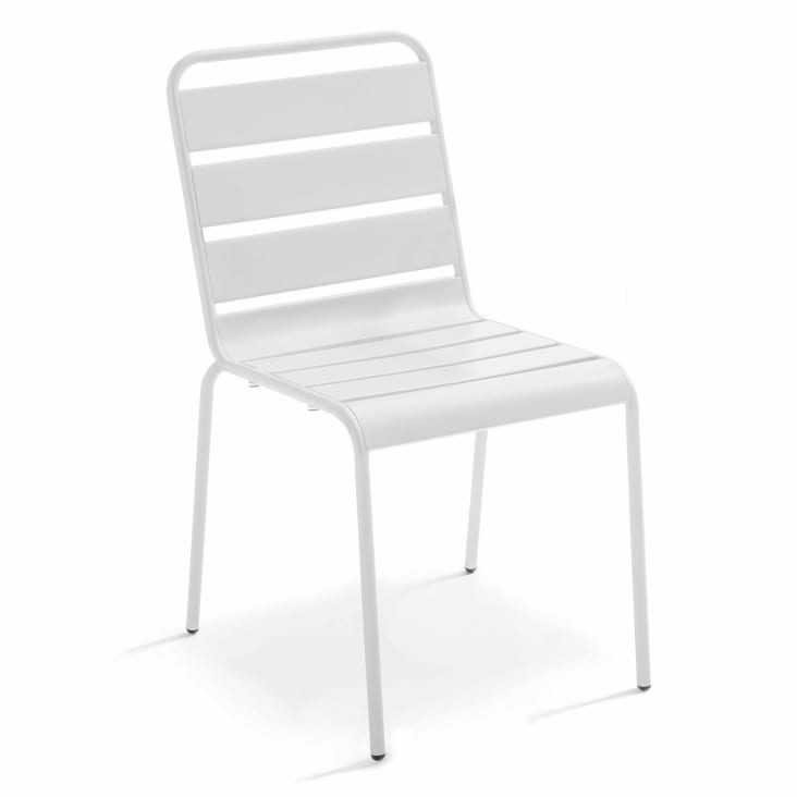 Chaise de jardin en métal blanc-Palavas