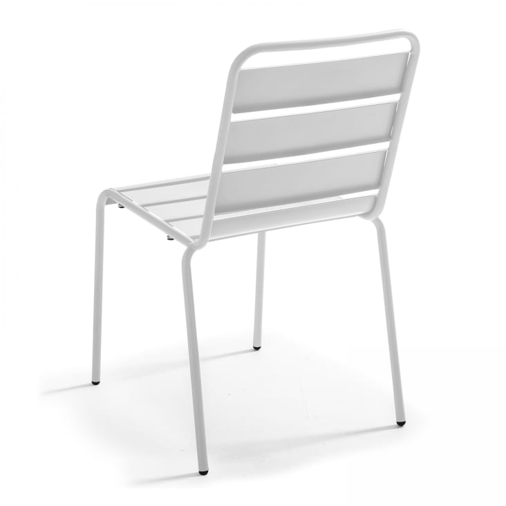 Chaise de jardin en métal blanc-Palavas cropped-2