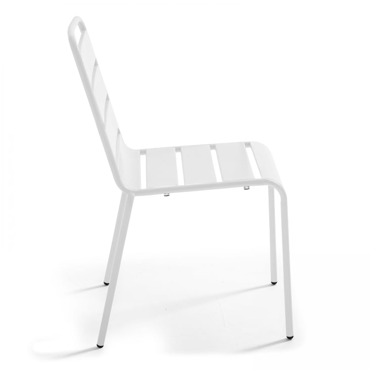 Chaise de jardin en métal blanc-Palavas cropped-3