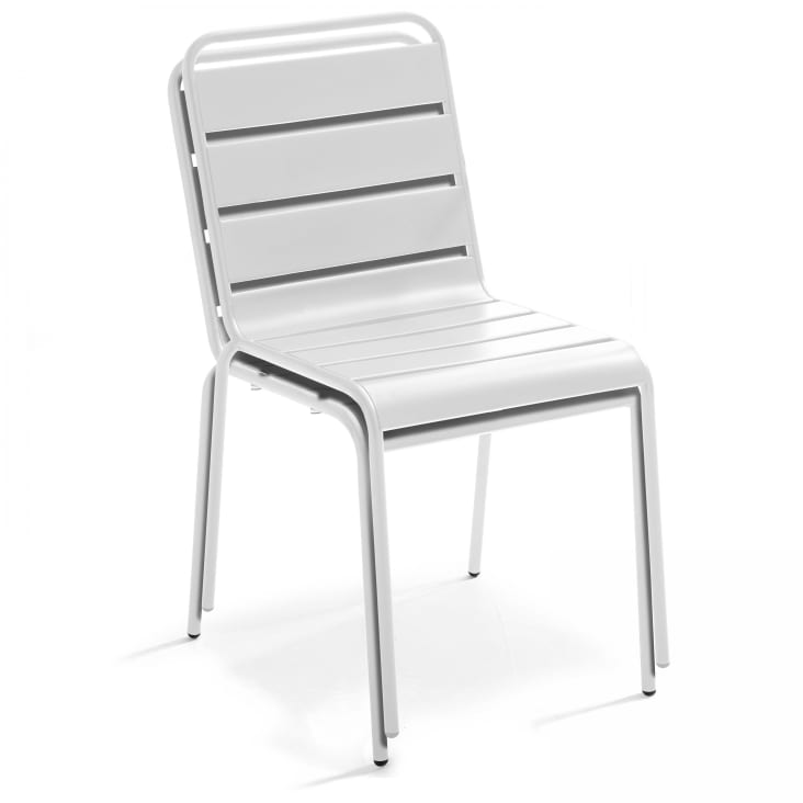 Chaise de jardin en métal blanc-Palavas cropped-4