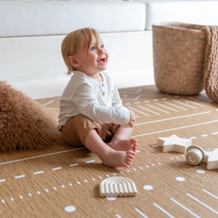 Alfombra de juegos para bebé de algodón - Grande, suave y acolchada - 90 x  90 cm