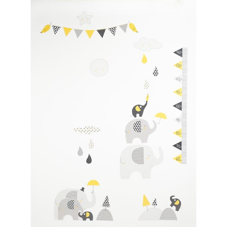 Stickers muraux Eléphant  en Papier gris-Babyfan