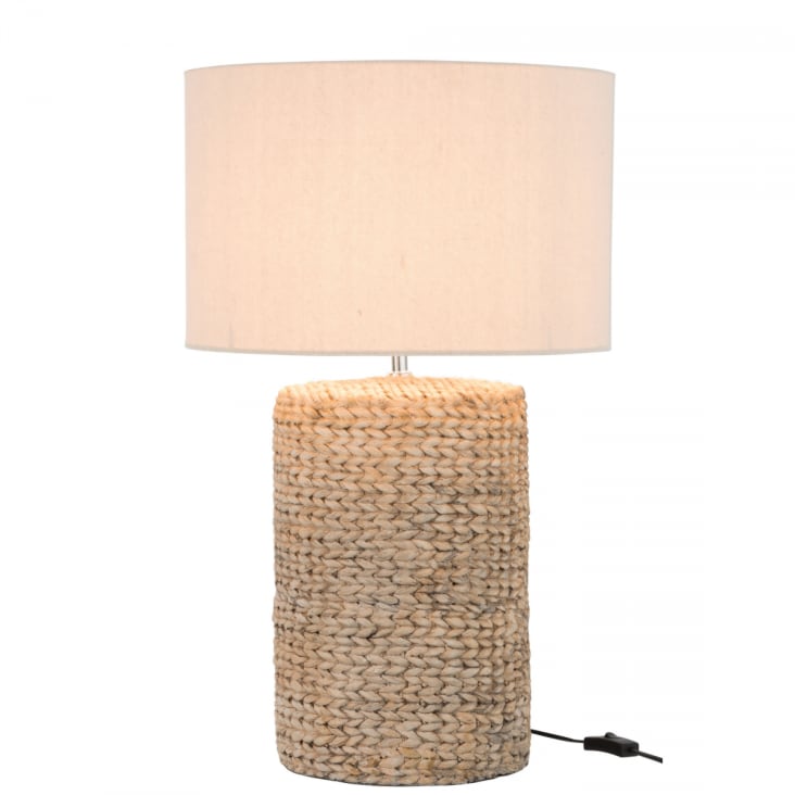 Lampe design avec pied tressé blanc-Tressia cropped-2