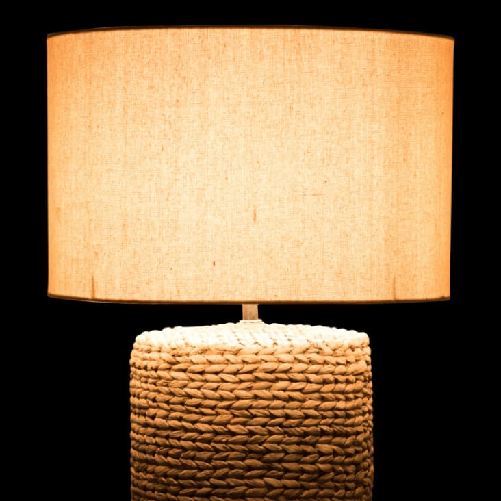 Lampe design avec pied tressé blanc-Tressia cropped-3