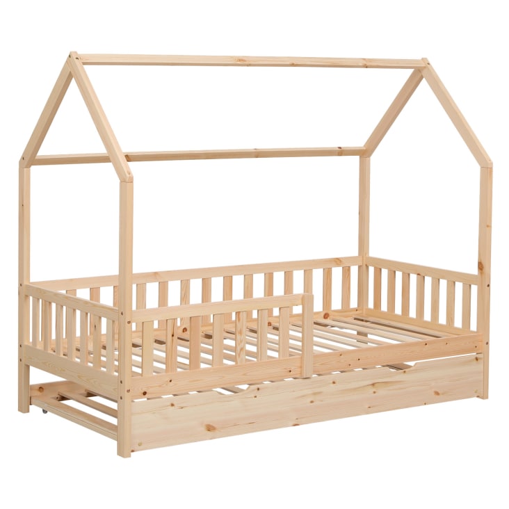 Cassetti Sotto Letto Cassetto Letto Legno Happy Garden Marceau - Letto Aggiuntivo Con Rotelle, Riponibile, Rete Inclusa Cassetto Letto Bambino Rete