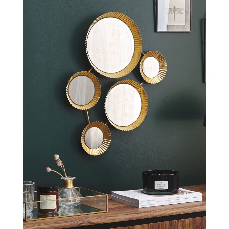 Specchio da parete in metallo 55 x 36 cm oro