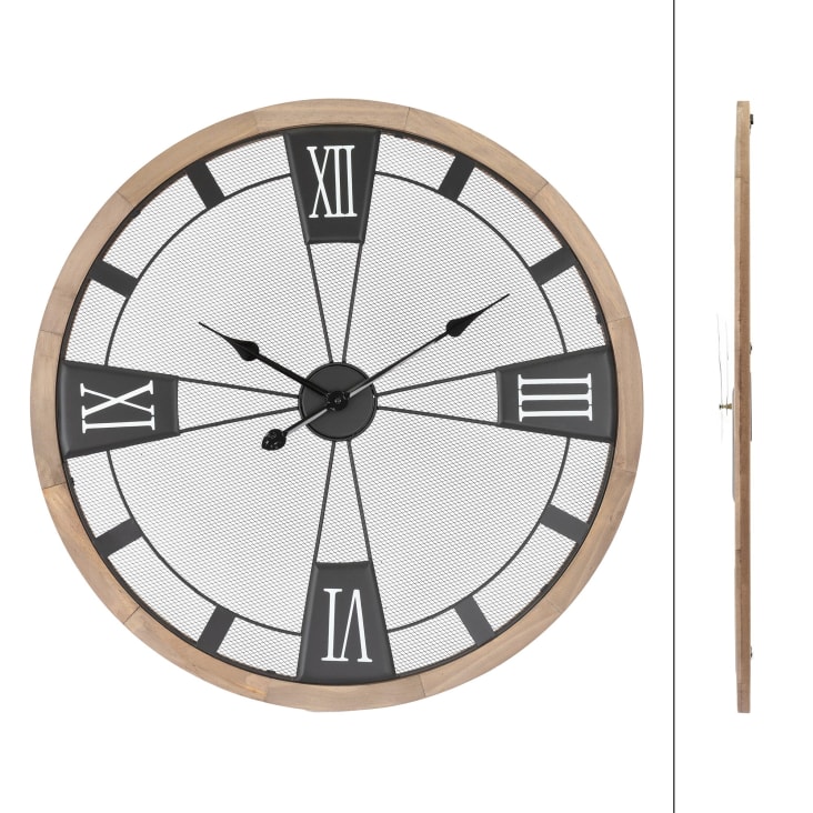 Orologio da parete in legno/metallo marrone Ø 70 x 4cm