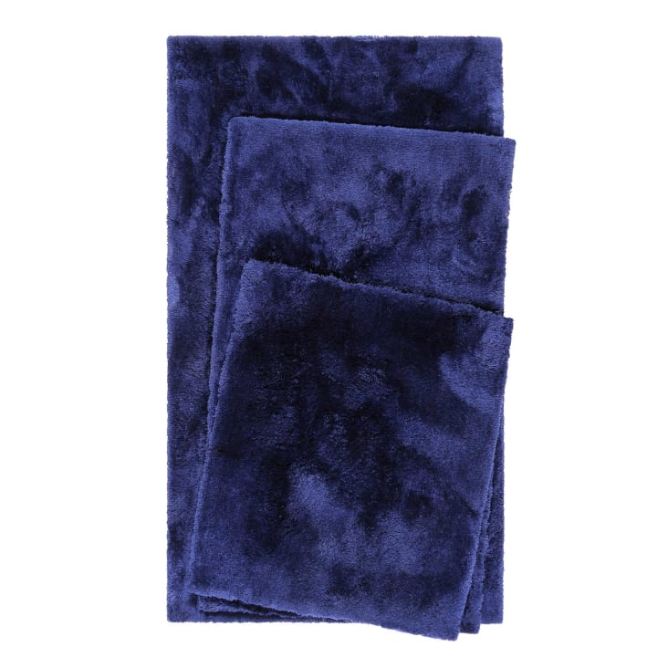 Tapis de bain microfibre antidérapant bleu marine 80x150-Porto azzurro cropped-4