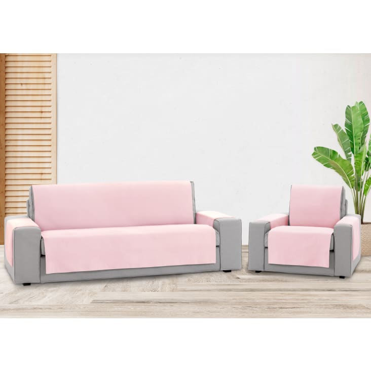 Funda cubre sillón 1 plaza lazos protector liso 80-120 cm rosa ROYALE LAZOS