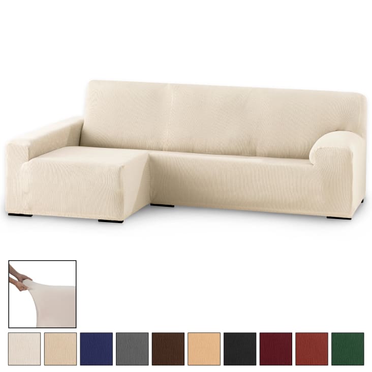 Funda Sofá Relax Chaise Longue Derecho Largo (250-360 cm) Marron ROC