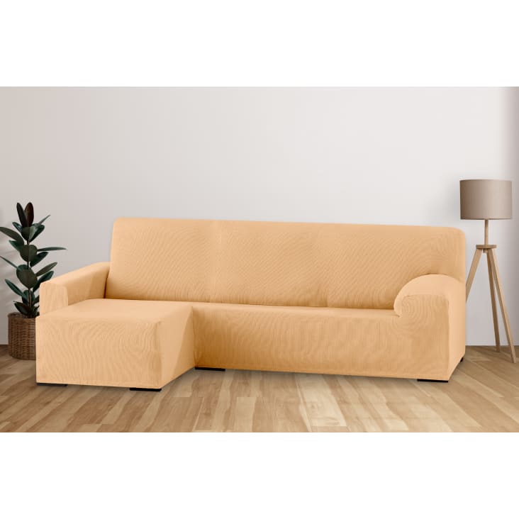 Funda de sofá elástica naranja chaiselongue corto Izquierdo RUSTICA