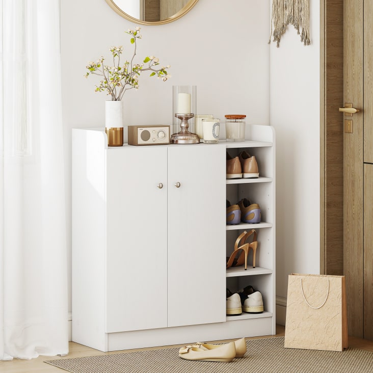 Soluzione Storage Versatile Armadietto, Comodino Con Ripiano Regolabile All'Interno E Armadietto HOOBRO Industriale Vintage Con Anta A Persiana