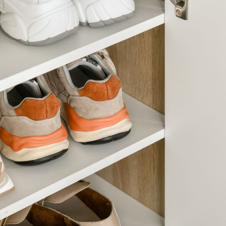 HOMCOM Mobile Scarpiera 12 Scarpe 2 Cassetti e 4 Mensole 68x35x102.5cm Maisons du Monde