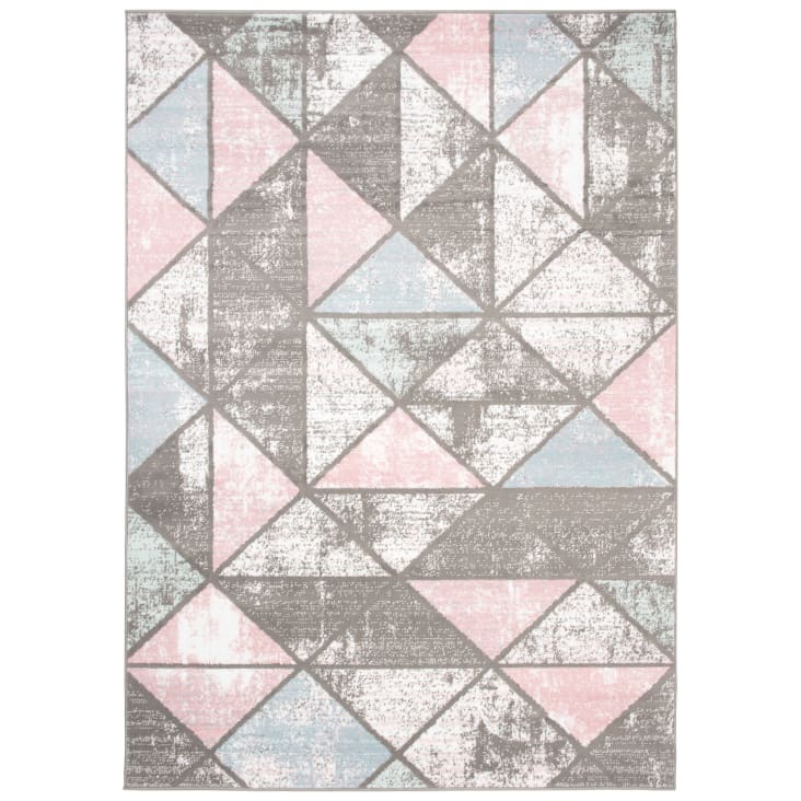 Tappeto per bambini grigio rosa azzurro geometrico 160 x 220 BABY