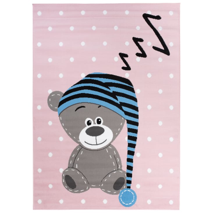 Tappeto per bambini rosa grigio azzurro orsetto 200x300cm PINKY Maisons du Monde