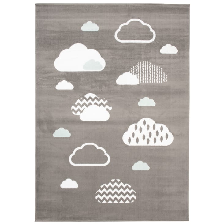 Tappeto per bambini grigio bianco nuvole 140 x 200 cm BABY