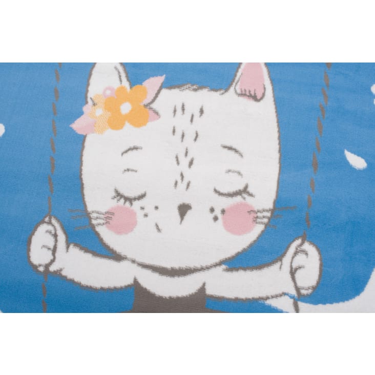 Alfombra para niños azul blanco rosa negro gato fina 140 x 200 cm-JOLLY cropped-3