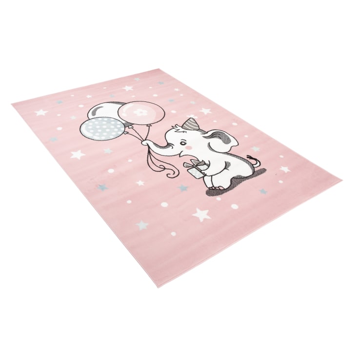 Tappeto per bambini rosa bianco elefante palloncini 120x170-BABY cropped-9