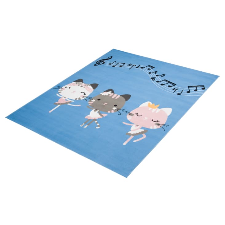Tappeto per bambini tappeto per cameretta con motivo gatto Kids 570 Blu