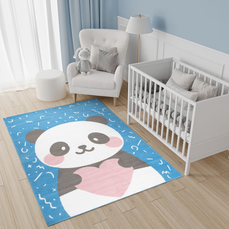 Tappeto per bambini azzurro rosa bianco panda 300 x 400 cm JOLLY
