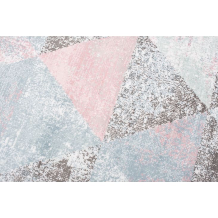 Alfombra para niños gris blanco azul rosa geométrico 80 x 150 cm-BABY cropped-3