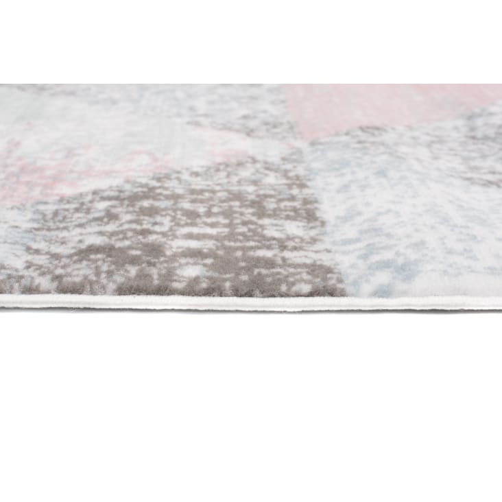 Alfombra para niños gris blanco azul rosa geométrico 80 x 150 cm-BABY cropped-6
