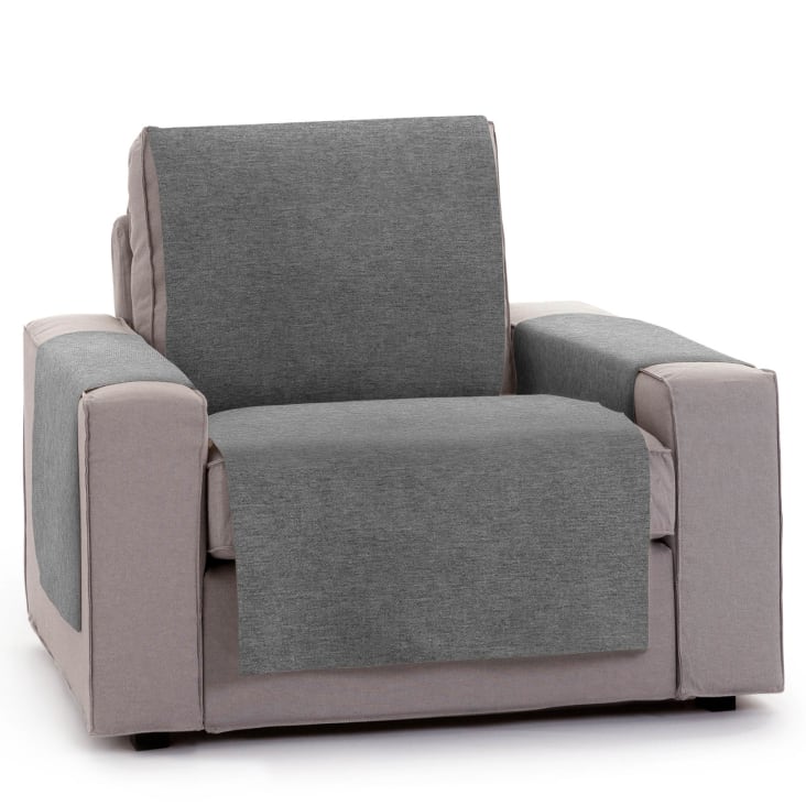 Funda cubre sillón protector liso 55 cm gris oscuro-BRISA