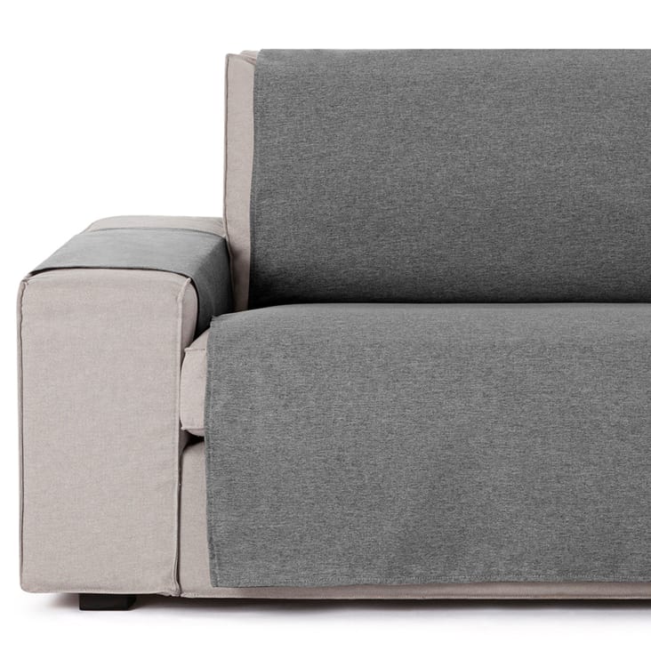 Funda cubre sillón protector liso 55 cm gris oscuro-BRISA cropped-2