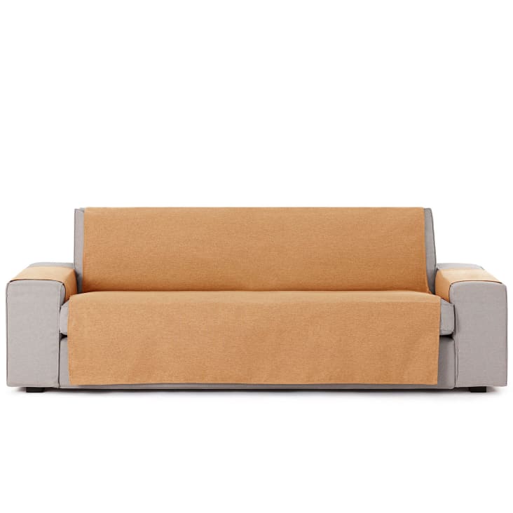Funda cubre sofá protector liso 155 cm ocre-BRISA