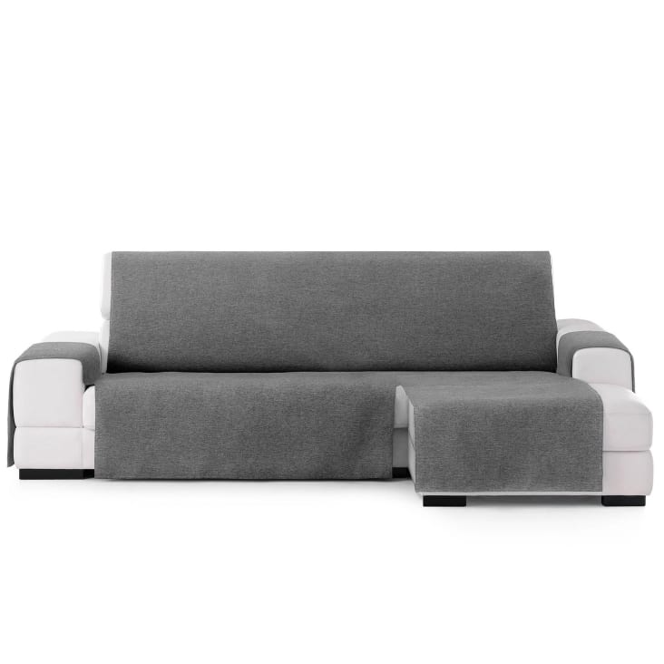 Protector cubre sofá chaiselongue derecho 290  gris oscuro-BRISA