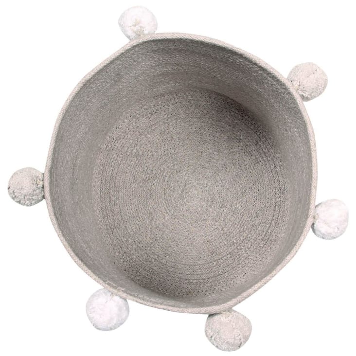 Panier de rangement en coton gris-Bubbly cropped-2