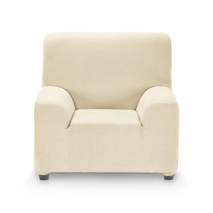 Funda de sillón elástica adaptable marfil 70 - 110 cm-RUSTICA