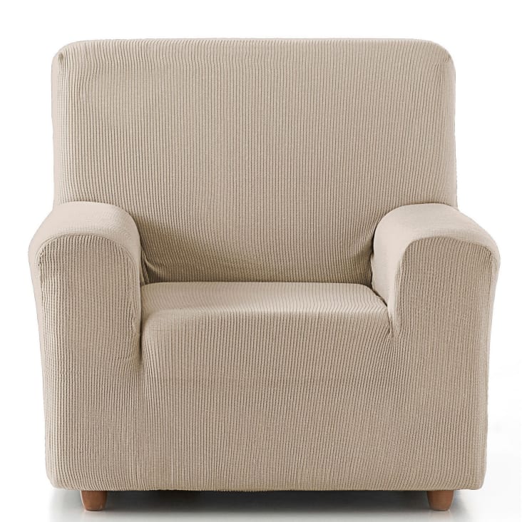 Funda de sillón elástica adaptable marfil 70 - 110 cm-RUSTICA cropped-7