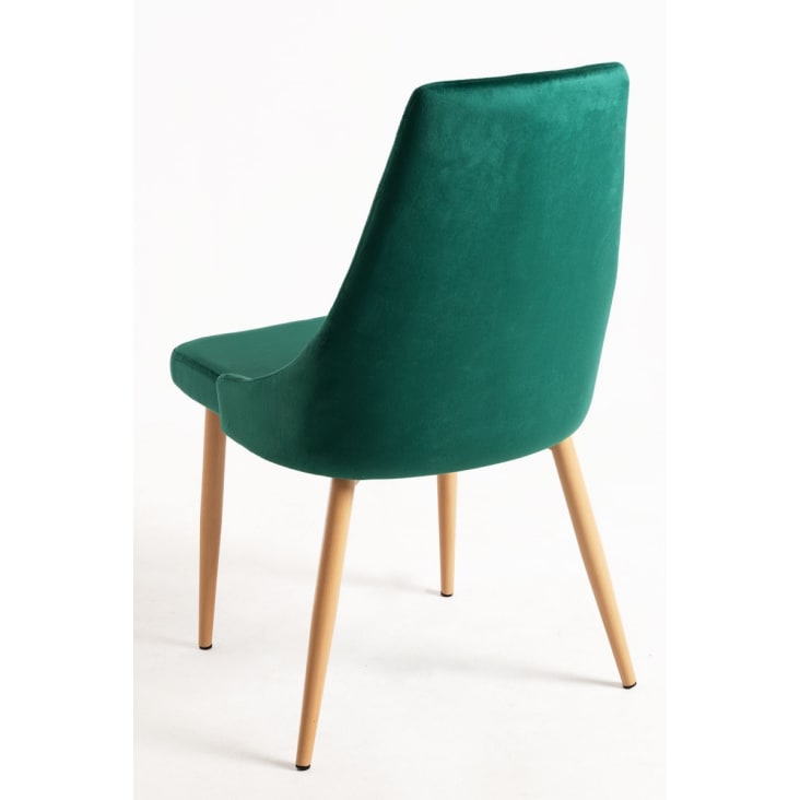 Pack 6 sillas color verde en terciopelo STOIK WOOD