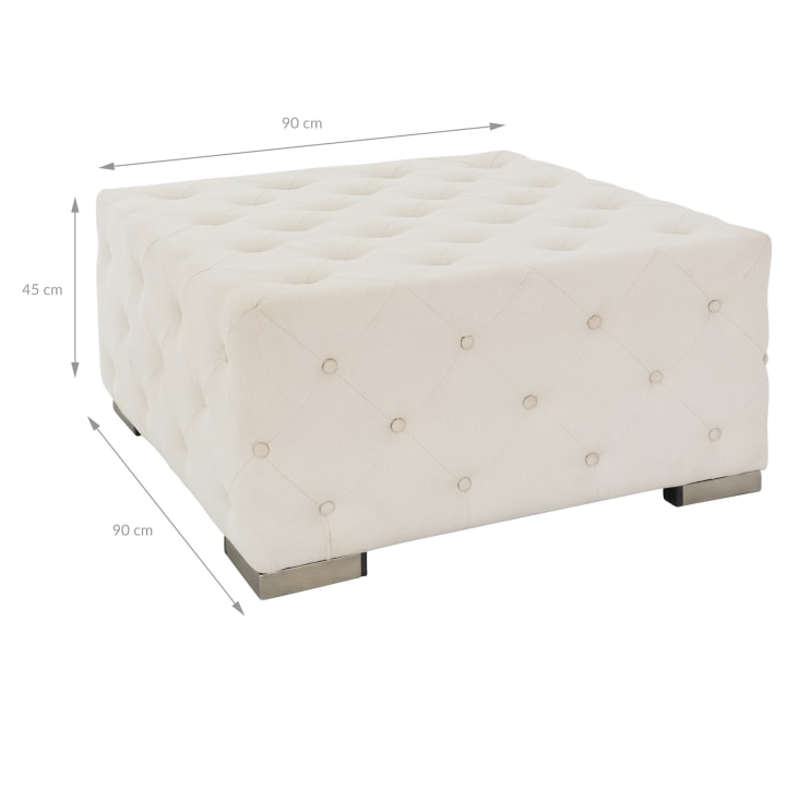 Tavolino poggiapiedi divano moderno bianco 90x45x90cm