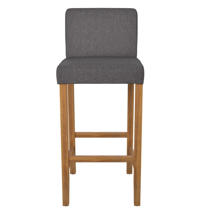 Chaise de bar en tissu gris foncé et pieds en bois 75 cm (lot de 2)-Havane cropped-7