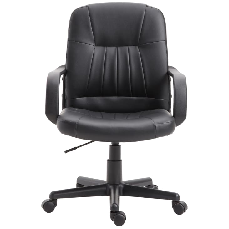 Sedia da ufficio con altezza regolabile in similpelle nera | Maisons du ...