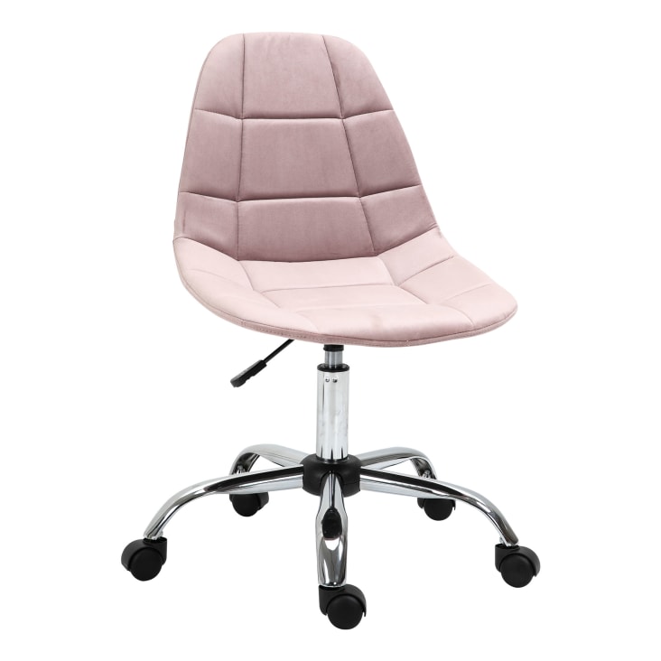 Sedia girevole per scrivania e ufficio in tessuto rosa