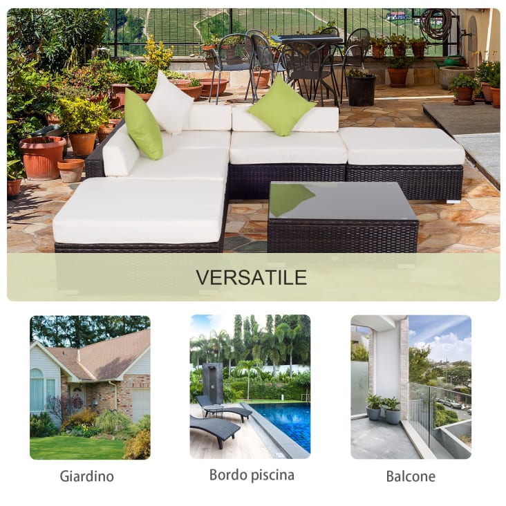 LIFERUN Set Mobili Da Giardino In Rattan 3 Pezzi,Poltrone Giardino
