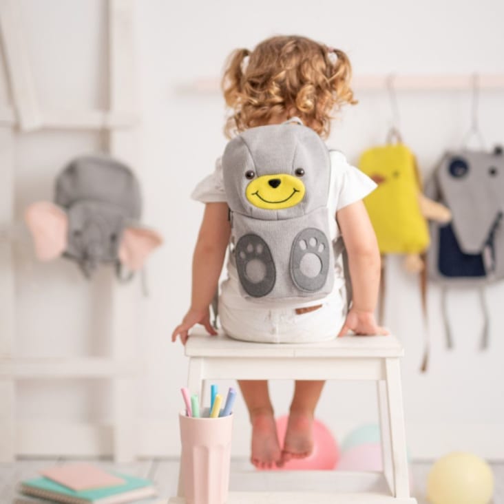 Sac a dos 100 coton ours gris MOCHILAS Maisons du Monde