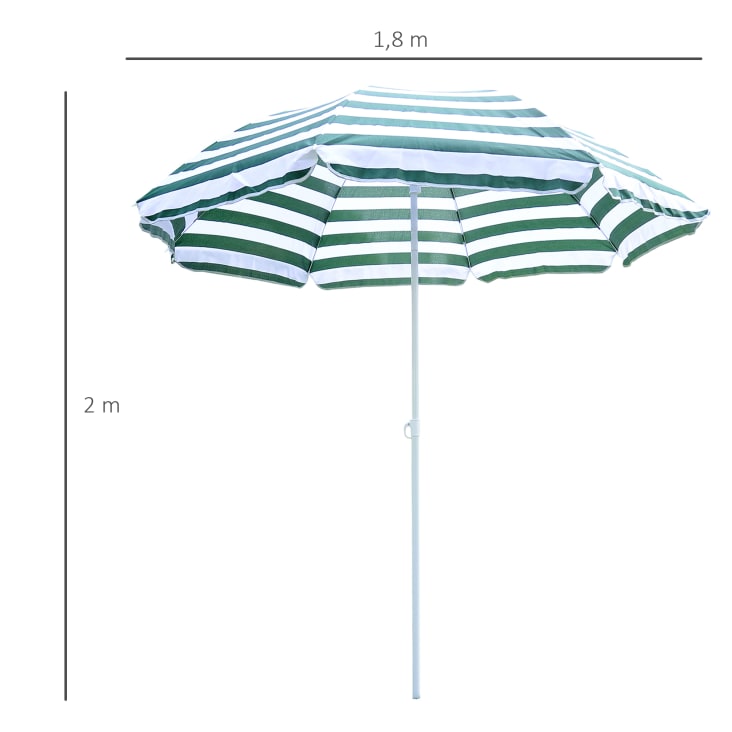 Sombrilla grande para patio, sombrilla de playa al aire libre, inclinable,  altura ajustable, blanco, redondo, tela de poliéster de sombreado, para