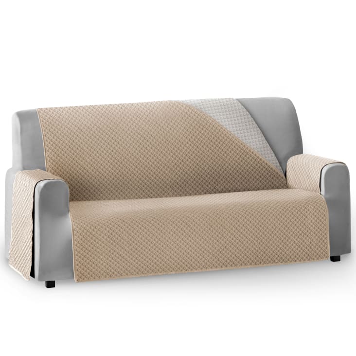 Protector cubre  sofá acolchado 155 cm   beige marfil-CIRCULOS