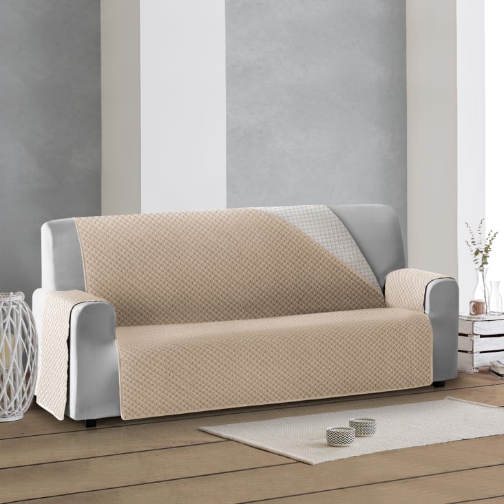 Protector cubre  sofá acolchado 155 cm   beige marfil-CIRCULOS cropped-3