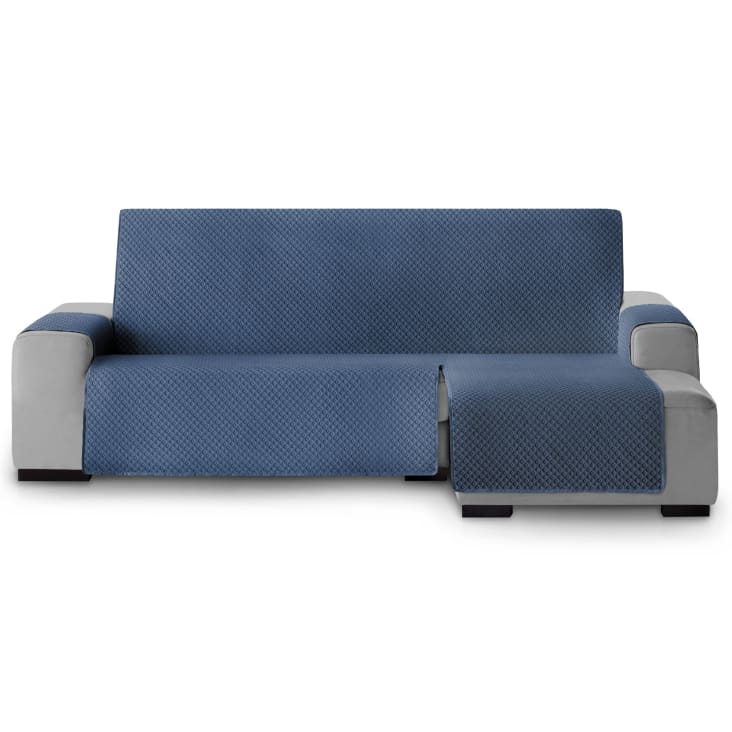 Protector cubre sofá chaiselongue acolchado derecho 240 azul CIRCULOS