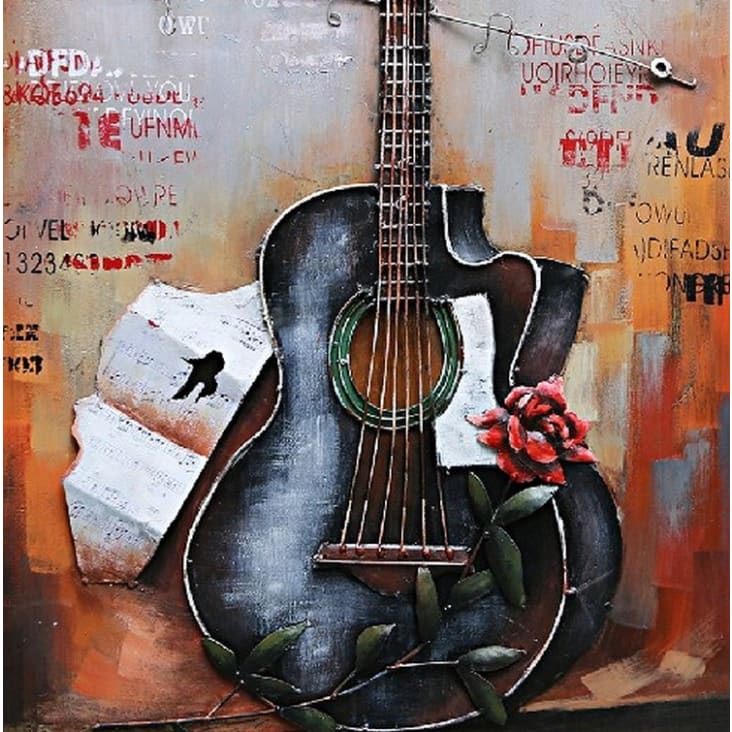Affiche de guitare, Affiche couleur, Affiche ambiance, Affiche musicale, Art