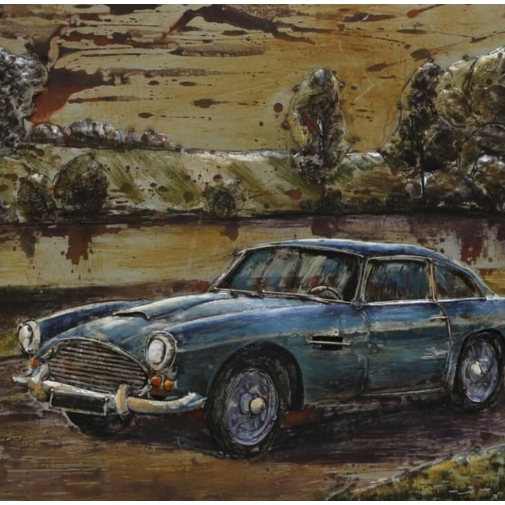 Tableau triptyque voiture de collection en verre 240x160 TRIPTYCHON  OLDTIMER