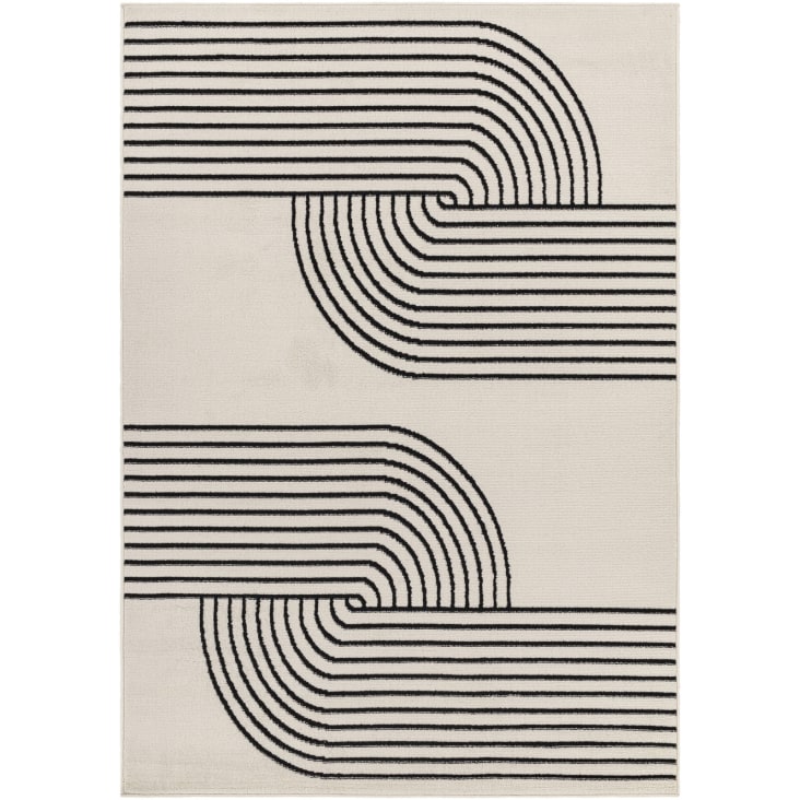 Tapis Scandinave Rétro Blanc Cassé et Noir 200x275cm CONSTANCE Maisons du Monde