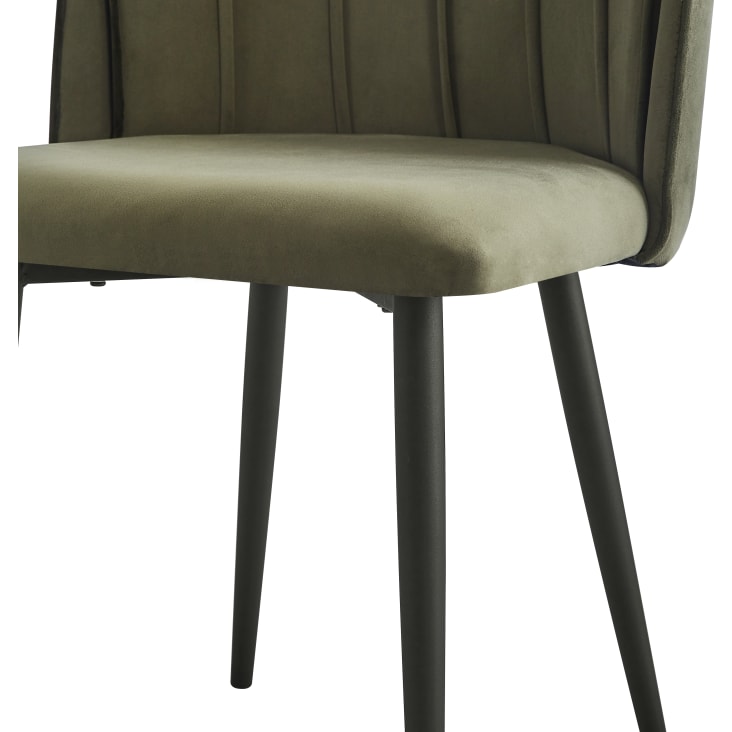 Lot de 2 chaises en métal et tissu vert kaki cropped-6