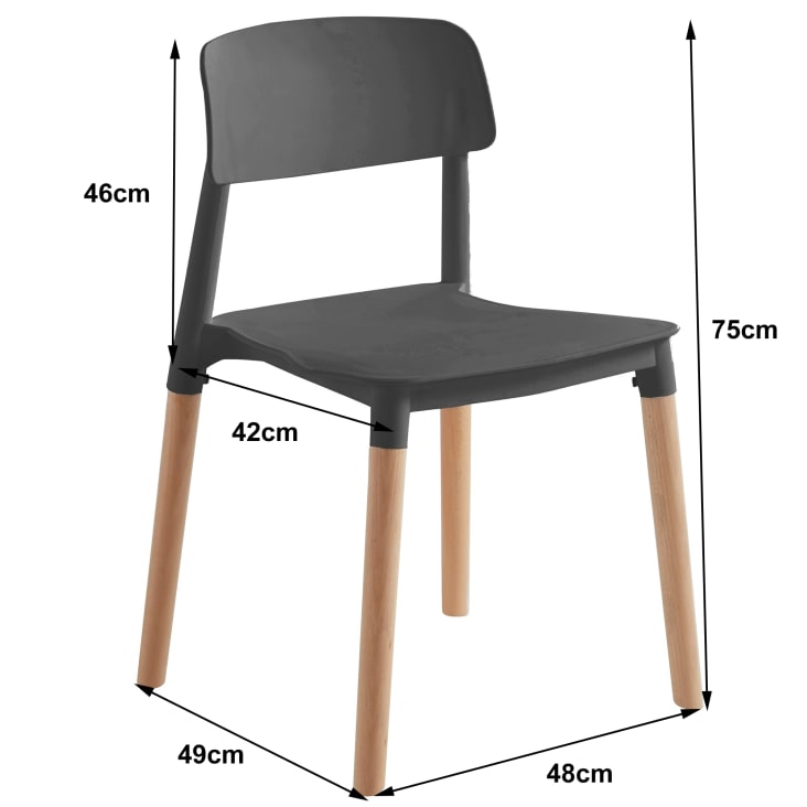Set 4 sedie scandinave con gambe in legno nero
